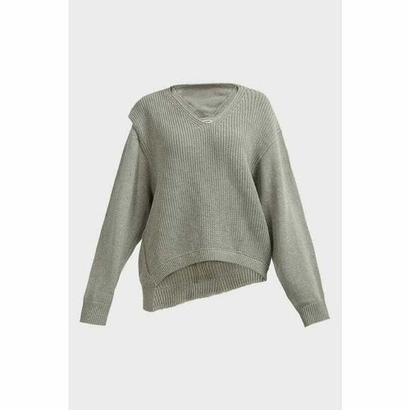 AlexanderWang.T Ribbed Cotton Blend Sweater gray S - Picture 3 of 7